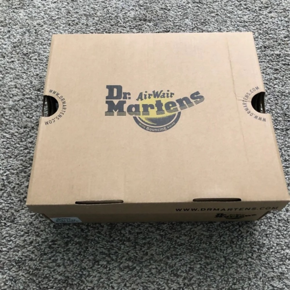 White and rose gold doc martens